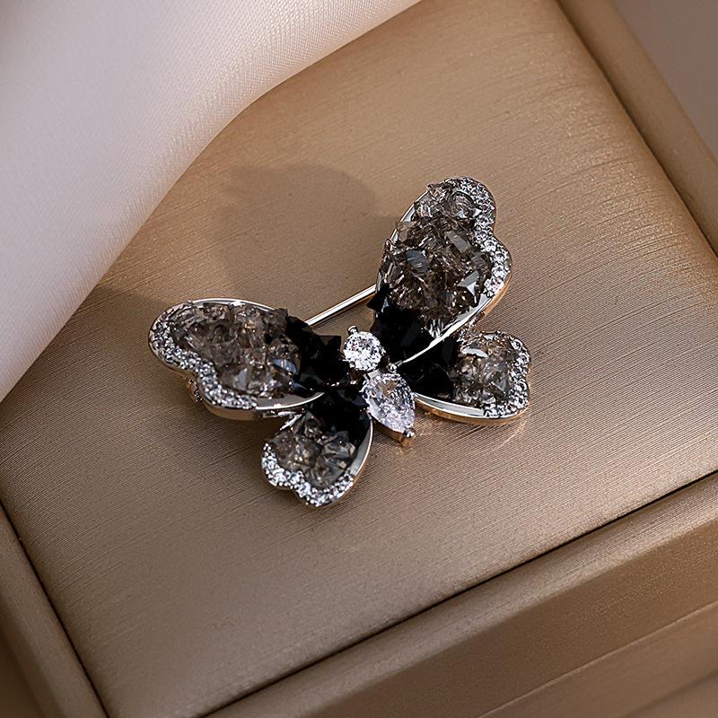 Брошь-бабочка с антибликовым покрытием Высококлассный и элегантный аксессуар для женских корсажей Застежка-булавка с антибликовым покрытием