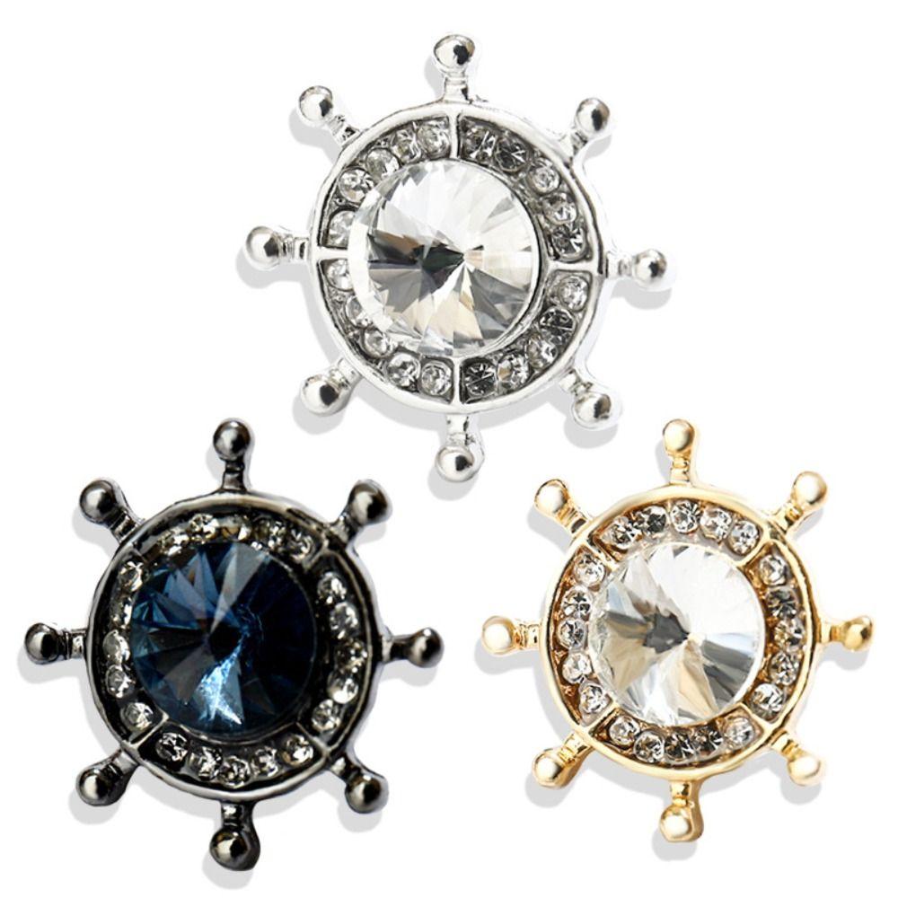 Хрустальная брошь на воротнике с антибликовым покрытием Cute Cheongsam синий