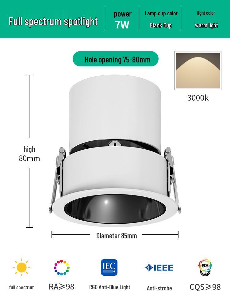 Встраиваемый потолочный светильник с антибликовым покрытием для дома и гостиной default